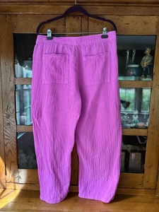 Gap Crinkle Gauze Easy Barrel Pants Large Standout Pink - Bild 1 von 7
