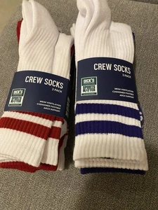 DSG Dick's 6 Pr Crew Socken Unisex NEU Gr. Large Team rot blau Kombi - Bild 1 von 3