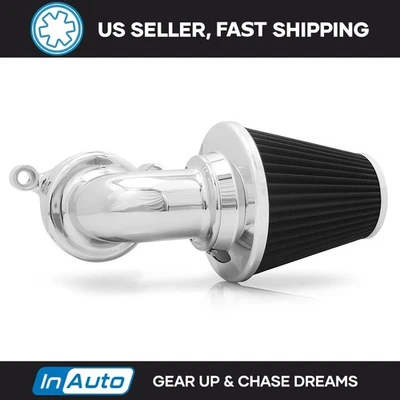 Chrome Cone Air Breather Filter For 1991-UP Harley SPORTSTER 883 1200 CUSTOM XL - Image 1 of 4