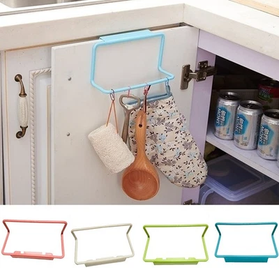 1pcs Hanging Holder Multifunction Plastic Towel Rag Rack Punch-Home Storage - Image 1 of 3