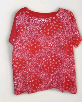 NUEVA Blusa Top Relativity Para Mujer Talla Grande 2X Lentejuelas Mangas Cortas Adornada Foto 1 de 4