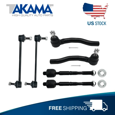 6 Pcs ⭐TAKAMA⭐ Tie rod ends+Stab bar links for 18-23 TOYOTA CAMRY, 19-22 AVALON - Image 1 of 4