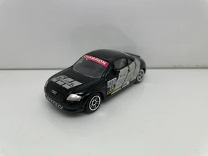 REALTOY AUDI TT COUPE RACE CAR BLACK SILVER STRIPE 1:55 55 - Picture 1 of 7