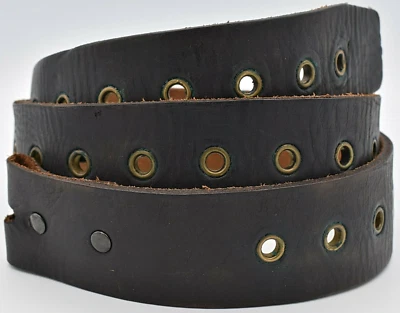 Cinturón de Cuero Vintage Talla 38 ~ Ojales de Latón Envejecido Steampunk Juegos con disfraces Punk Foto 1 de 3