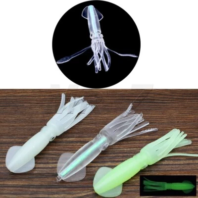 Lot 10 Soft Glow Fishing Octopus Trolling Saltwater Bait Squid Skirt Tuna Marlin - Image 1 of 4