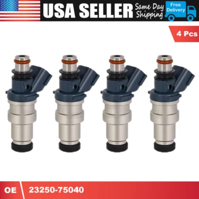 Conjunto de 4 peças injetores de combustível 23250-75040 para 1995-2000 Toyota Tacoma 2.4L L4 - Imagem 1 de 4