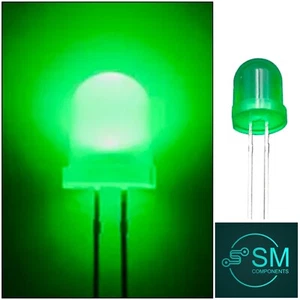 50pcs 8mm F8 Green Diffused LED Light Emitting Diode Super Bright LED 520nm - Picture 1 of 9