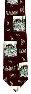 Firehouse Dogs Men's Silk Neck Tie Firefighter Dalmatian Puppies Red Necktie - Picture 1 of 4