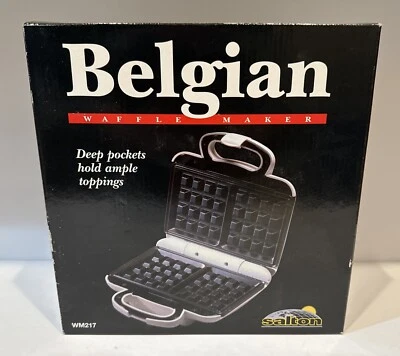 Gofrera Belga Salton Modelo WM217 Negra Antiadherente Eléctrica 2 Gofres Nueva Foto 1 de 4