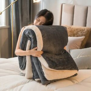 Winter Bed Blankets Solid Color Fleece Blankets Throws Thick Warm Winter Blanket