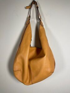 Gianni Chiarini Italian Pebbled Leather Large Hobo Shoulder Bag Orange