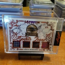 Vince McMahon 2021 Leaf Ultimate Sports Jeans Quad Patch #D 4/4 WWE