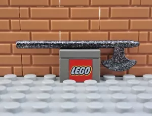LEGO Speckle Black-Silver Castle Minifig Weapon Axe, Halberd 3848 10176 8823 - Picture 1 of 3