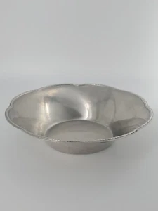 Alessi Italia inox 18/10 Scalloped Edge Beaded Stainless Steel Bowl 8.5" - Picture 1 of 11