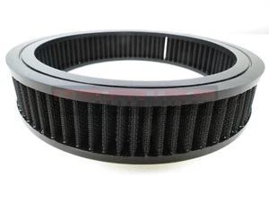 Filtro de aire redondo negro 10"x2" lavable reutilizable Chevy Ford Mopar SBC - Imagen 1 de 2