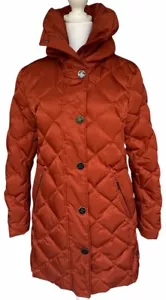 Gallery Damen Gr. PS Puffer Daunen/Federn gefüllt 3/4 Jacke Mantel Parka orange - Bild 1 von 20