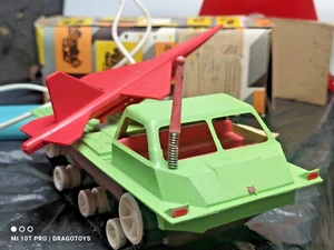 VINTAGE RAKETENWERFER SPIELZEUG UDSSR RUSSLAND BATT. BETRIEBENE FERNBEDIENUNG IN OVP - Bild 1 von 24