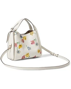 KATE SPADE Leather KNOTT Tulip Embossed Tote/Crossbody~Cream/Pink/Blue/Yellow - Picture 1 of 4