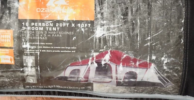 Палатка на 10 человек с 3 входами семейная палатка для кемпинга сетчатая крыша медиа карман - Изображение 1 из 4