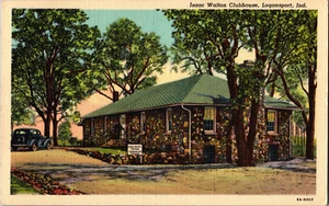 Vintage Postkarte Indiana Logansport 1950 Izaac Walton Clubhouse - Bild 1 von 2