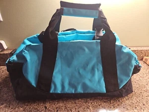 LL Bean~ Duffle Bag~Tote Gym Travel Overnight Teal/Aqua & Black - Picture 1 of 8