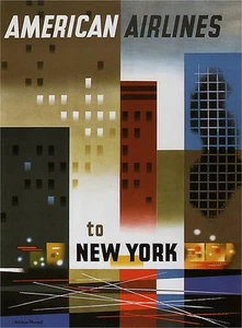 Home Wandkunstdruck - Vintage Reiseposter - AMERICAN AIRLINES - A4, A3, A2,A1 - Bild 1 von 1