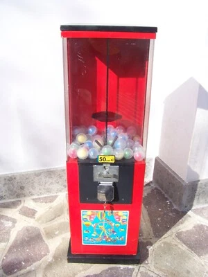 Distributore Palline Vintage grande altezza 115 cm - 50 cent con palline omaggio - Immagine 1 di 4