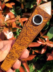 131g Natural Golden Silk Jade Smoking Pipes Cigarette Pipe Tobacco ip905 - Bild 1 von 12