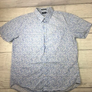 Lincs Exclusive Design Light Sky Blue Button-Down Short Sleeve Shirt 2XL DC&Co - Picture 1 of 8