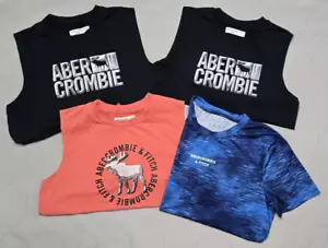 Abercrombie Kids Lot Boys 15/16 Muscle Tank Graphic Shirts Black Blue Active - Picture 1 of 12