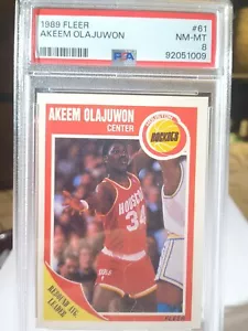 1989-90 Fleer - #61 Hakeem Olajuwon PSA 8 Houston Rockets Cougars HOF - Bild 1 von 2