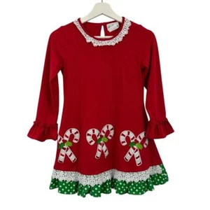 Rare Editions Girls Candy Cane Christmas Dress Size 10 - Picture 1 of 5