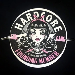 HARDCORE GIRL GANG ! LADIES T-SHIRT - ROCKABILLY PIN-UP - Foto 1 di 2