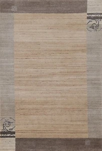 Light Brown Contemporary Gabbeh Bordered Area Rug 5x7 Wool Hand-knotted Carpet - Picture 1 of 12