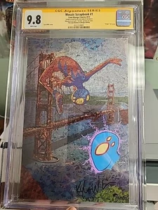 MOSAIC SCRAPBOOK #1 FOIL SPIDERBOY FANEXPO 2023 Signed + Sketch by KYLE WILLIS - Picture 1 of 2
