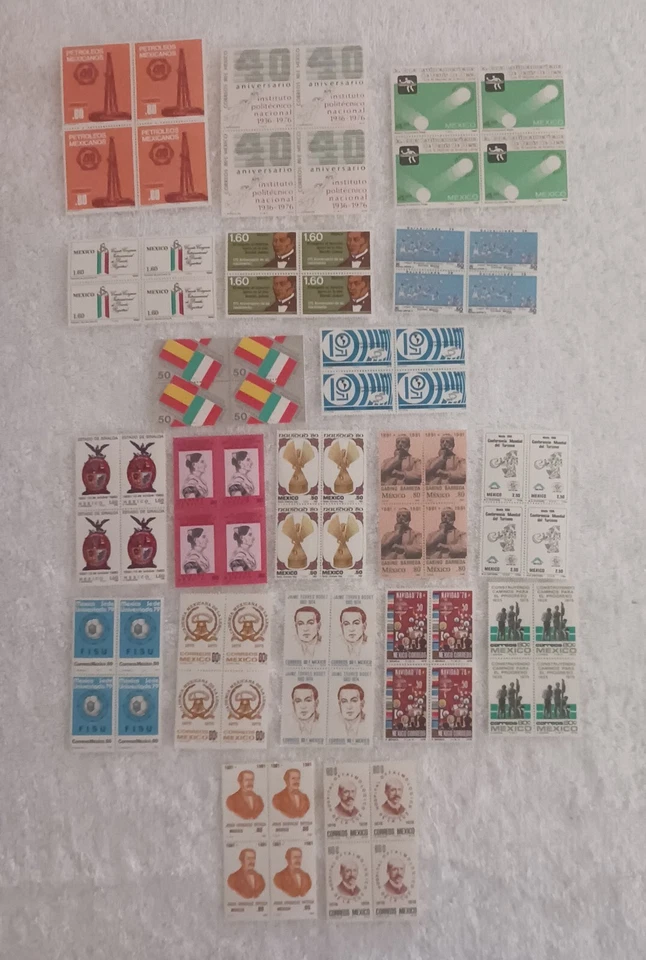 МЕКСИКА - 1975 -1981 - ЛОТ ИЗ 20 БЛОКОВ 4 МАРОК - MNH - #M22 - Изображение 1 из 1