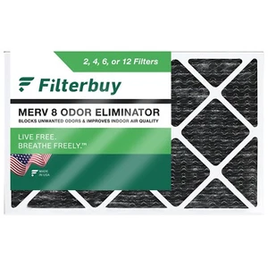 Filterbuy Allergen Odor Eliminator 14x25x1 MERV 8 Pleated AC Furnace Air Filter - Picture 1 of 12