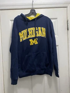 University of Michigan Navy Blau Gelb Herren Kapuzen Sweatshirt Hoodie M - Bild 1 von 3