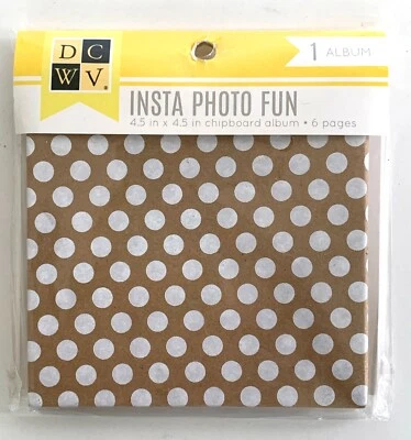 Álbum acordeón troquelado con vista FOTO INSTA 4,5" X 4,5" blanco kraft Foto 1 de 4