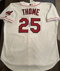 Autographed Jim Thome #25 Cleveland Indians Authentic On-Field Russell Jersey 52