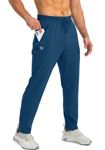Men'S Sweatpants with Zipper Pockets Tapered Joggers for Men Athletic Pants for - Picture 1 of 12