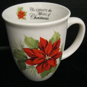 CELEBRATE THE MAGIC OF CHRISTMAS POINSETTA KAFFEETASSE BECHER TEETASSE TASSE LILY CREEK - Bild 1 von 6