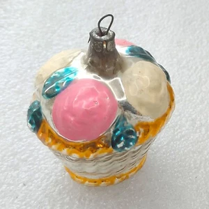 Antique Vintage Glass Christmas USSR Fir-Tree Ornament X-mas Decoration Basket - Picture 1 of 5