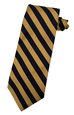 Brooks Brothers REPP Tie 100% Silk Makers Yellow Blue Striped Designer  EUC - Image 1 of 4