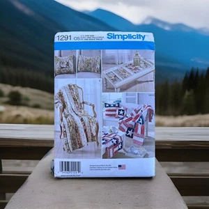 Simplicity 1291 Rag Quilted Throws Pillow Runner Craft Pattern Uncut - Picture 1 of 2