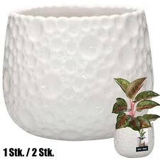KOTARBAU® Blumentopf Keramik ⌀ 14,5 cm H:15 cm Weiß Übertopf für Zimmerpflanzen
