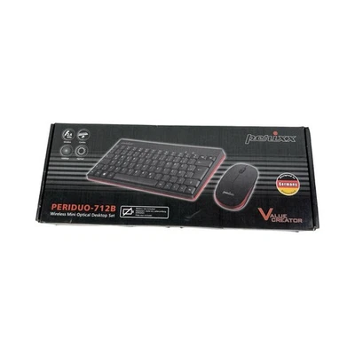 Perixx PERIDUO-712B Wireless Mini Keyboard and Mouse Set, Black, US Black - Image 1 of 4