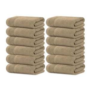 Toallita 100 % algodón - Paquete de 12 | 13x13 pulgadas | Arena - Ultra suave, altamente abs... - Imagen 1 de 8