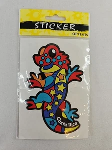 CalcoMania Gecko Sticker Aufkleber 4,5x3" Souvenir "Costa Rica" bunte Sterne - Bild 1 von 3