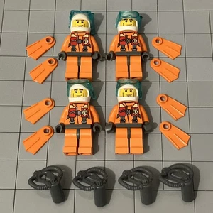 Lot of 4 Lego Coast Guard Minifigures Diver City Town Lot Of 4 E6 13 - Picture 1 of 2